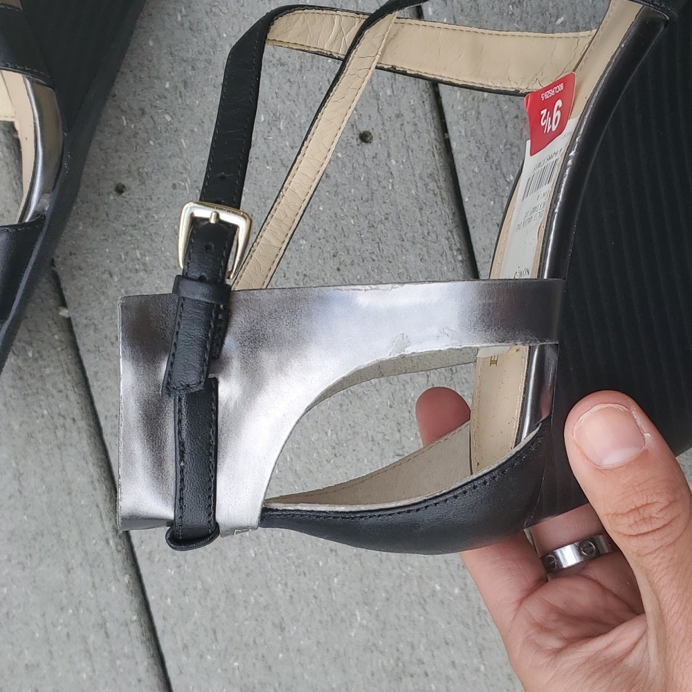 Enzo Angiolini McKinney Open Toe Strappy Wedge Sandals - Picture 8 of 13